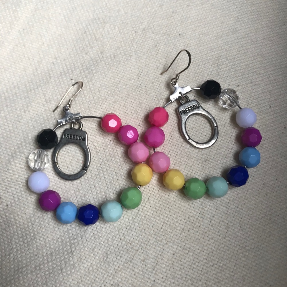 Freedom Beaded Hoop Earrings